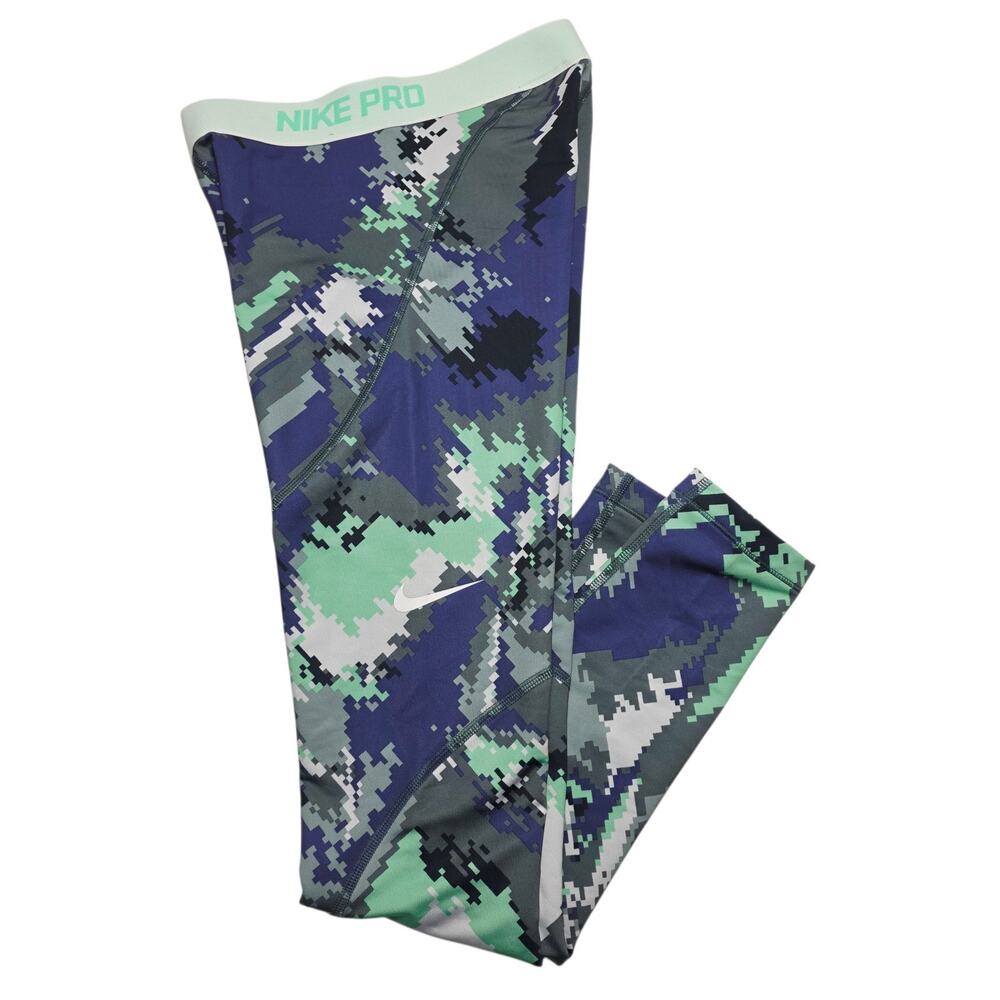 Nike Pro Hyperwarm Leggings 811092-508 Digital Print Training Women's Size XS